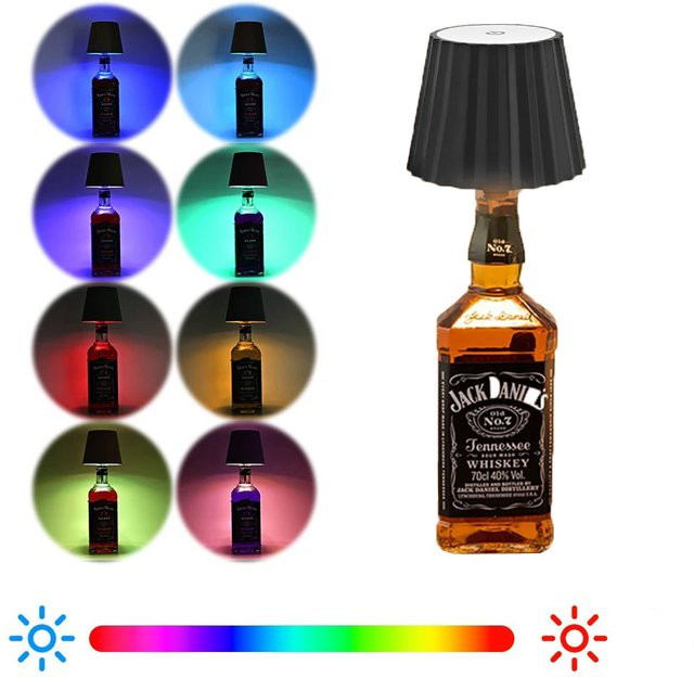 KFV Drahtlose RGB LED-Tischlampe für Weinflaschen mit Touch-Steuerung aus ABS-Kunststoff - Bild 1