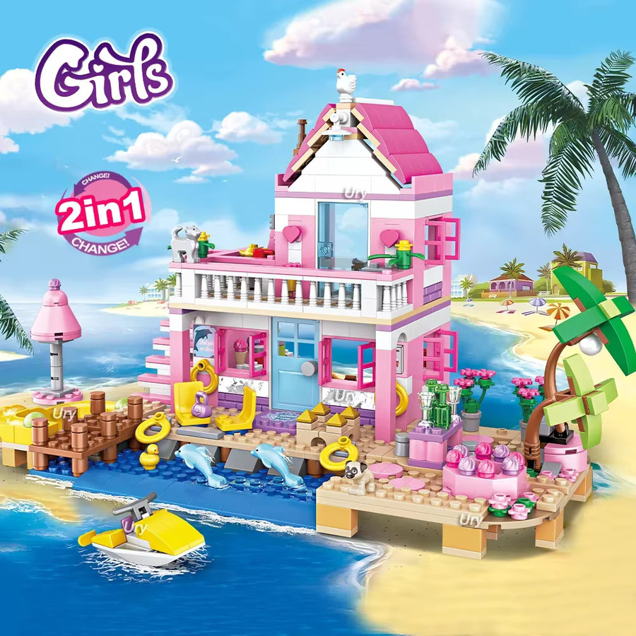 Freunde Stadt Haus Sommer Urlaub Am Meer Villa Wohnung, Bausteine Set, 822 Teile - Bild 2