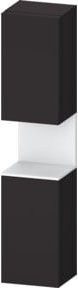 Duravit Hochschrank Qatego in Schwarz Matt mit 2 Glastüren und LED-Beleuchtung, B: 40 cm, T: 36 cm, H: 176 cm - Bild 1