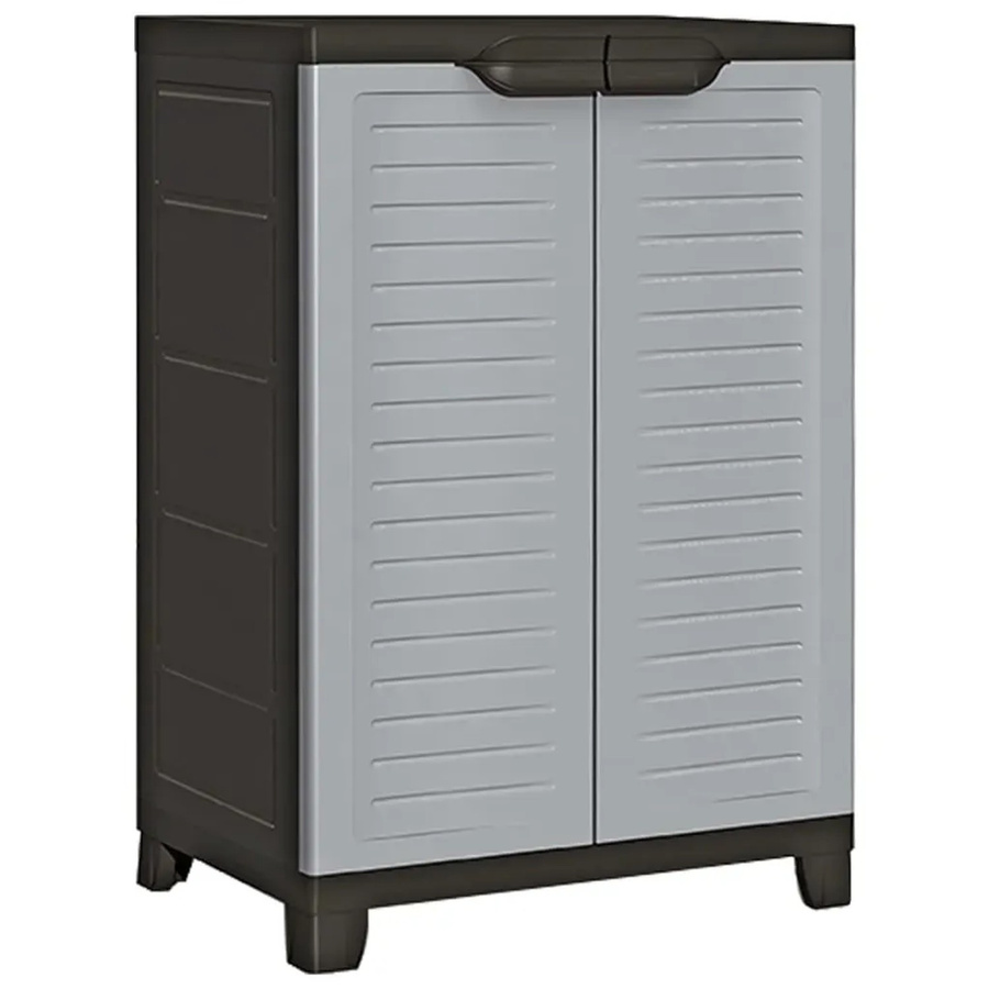 vidaXL Kunststoffschrank Grau mit Regalböden und Schloss B/T/H: 65 x 45 x 97 cm - Bild 2