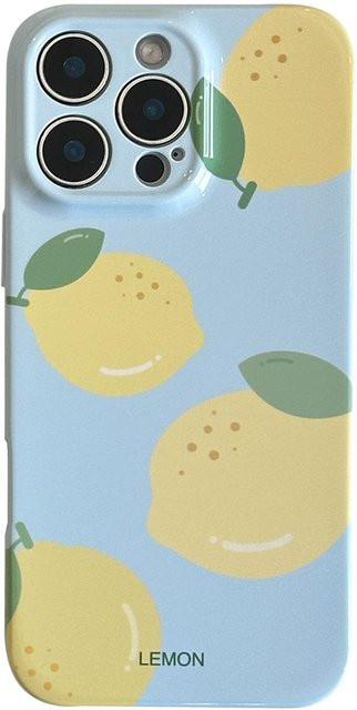 Stoßfeste Handyhülle mit Sommer Blau Erfrischend Frucht Zitrone Muster für Apple iPhone 11 bis 17 Pro Max Plus Air - Bild 1