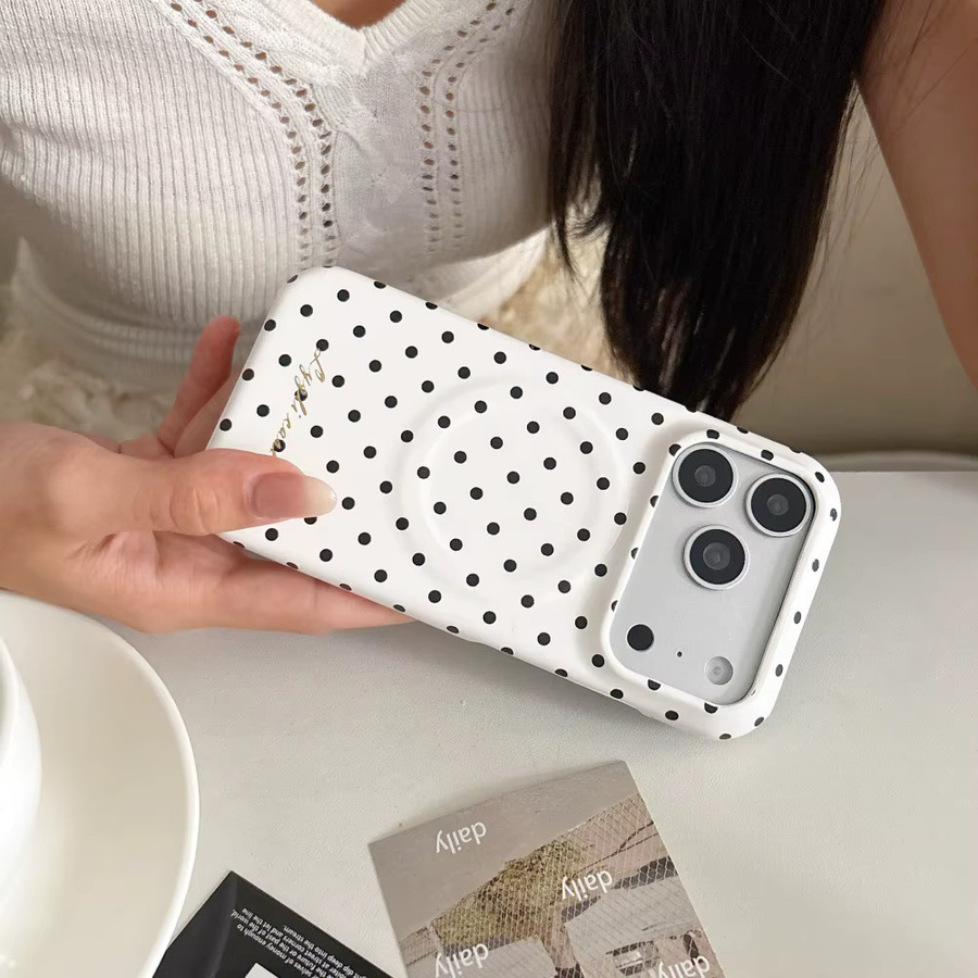 Loobival MagSafe Polka Dot Schutzhülle für iPhone 17 16 Pro Max 15 14 in Blue, Ultra Slim und Stoßfest mit magnetischer kabelloser Ladefunktion - Bild 3
