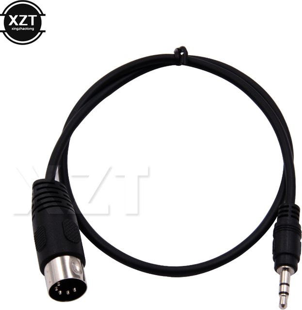 WYMECT MIDI-Audiokabel DIN 5-polig auf 3,5 mm Stereo-Klinke, Schwarz - Bild 1