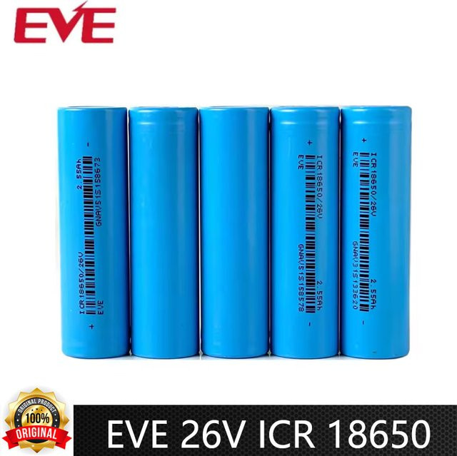 EVE 26 V ICR 18650 Akku 2550 mAh 3,6 V Flat Top Lithium-Ionen-Zelle für DIY-Akkus in Blau - Bild 1