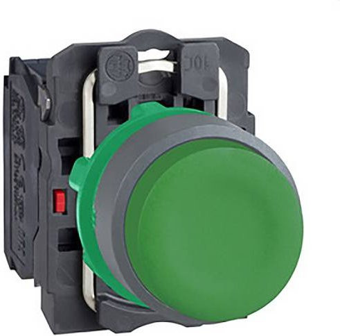 Schneider Electric XB5AP31C0 Drucktaster, grün mit Silikonschutzkappe, grau, IP69K - Bild 1
