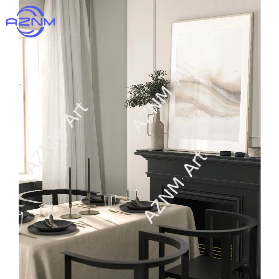 AZNM Abstrakte Kunstdrucke Modernes Wandbild in Beige als Paper Poster für dein Wohnzimmer - Bild 3