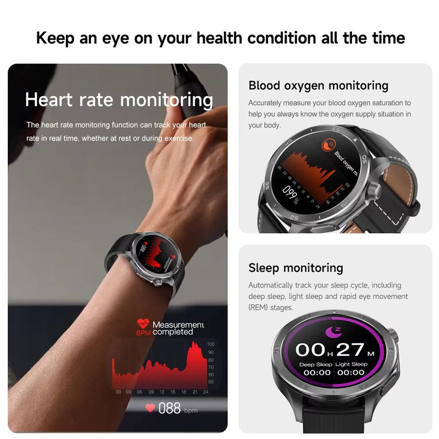 OPPO Smartwatch für Männer mit Bluetooth-Anruffunktion, IP68 wasserdicht und Fitness Tracker in Blau - Bild 2