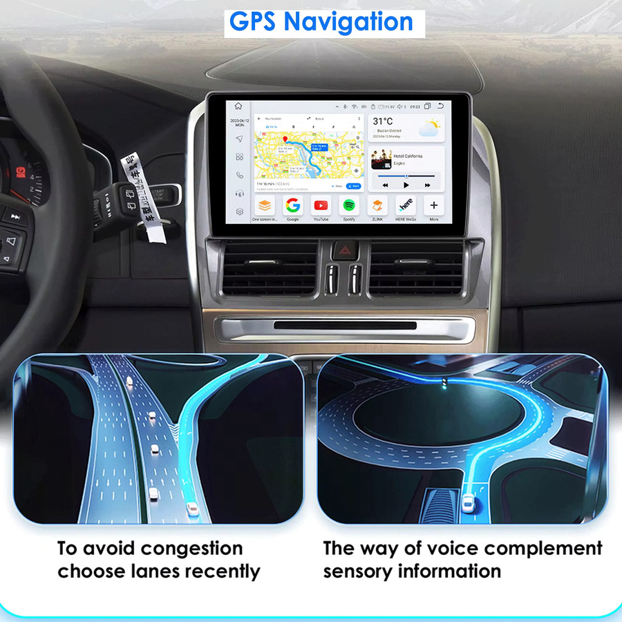 Hizpo Universal 2Din Android 13 Autoradio mit 10,1 Zoll Display, Carplay, 4G, WiFi, Bluetooth und GPS Navigation in Schwarz - Bild 4