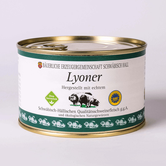 Bäuerliche Erzeugergemeinschaft Schwäbisch Hall Echt Hällische Lyoner 400 g - Bild 1