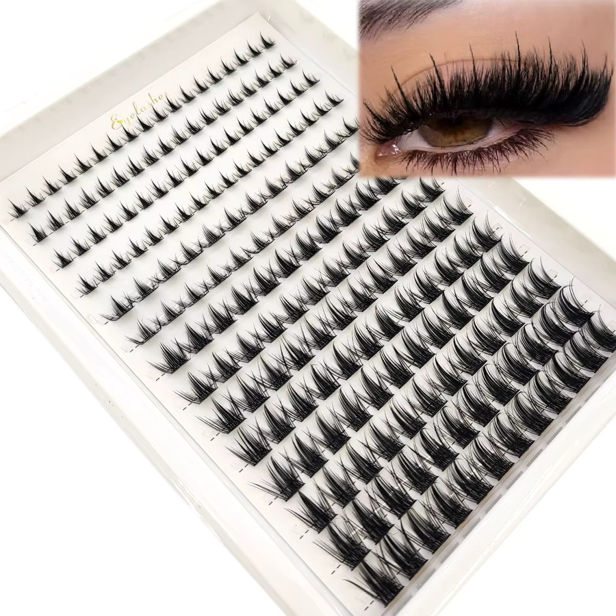 AMSDCN Wimpernbündel, 14-reihig, Black, Unisex - Bild 2