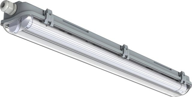 Shada LED-Feuchtraumleuchte mit Rohr in Grau, 2 x 9 W, IP65 - Bild 1