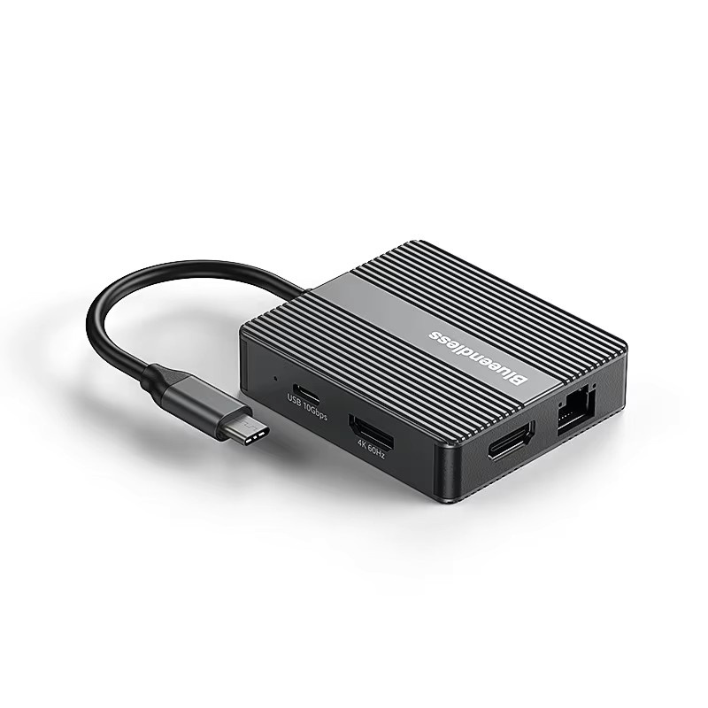 Blueendless 7in1 USB C Hub USB 3.2 Adapter Typ C Dockingstation für Laptop mit 4K 60Hz Dual HDMI, RJ45 Ethernet und PD Schnellladung - Bild 4