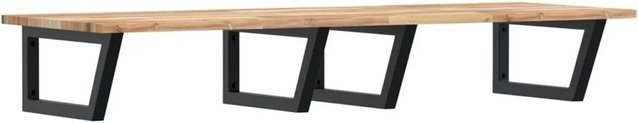 vidaXL Waschbeckenregal zur Wandmontage aus Stahl und Akazienholz in Schwarz-braun - Bild 1