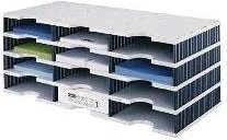 styro Sortierstation styrodoc Standard DIN C4 mit 12 Fächern in Grau/Schwarz - Bild 1