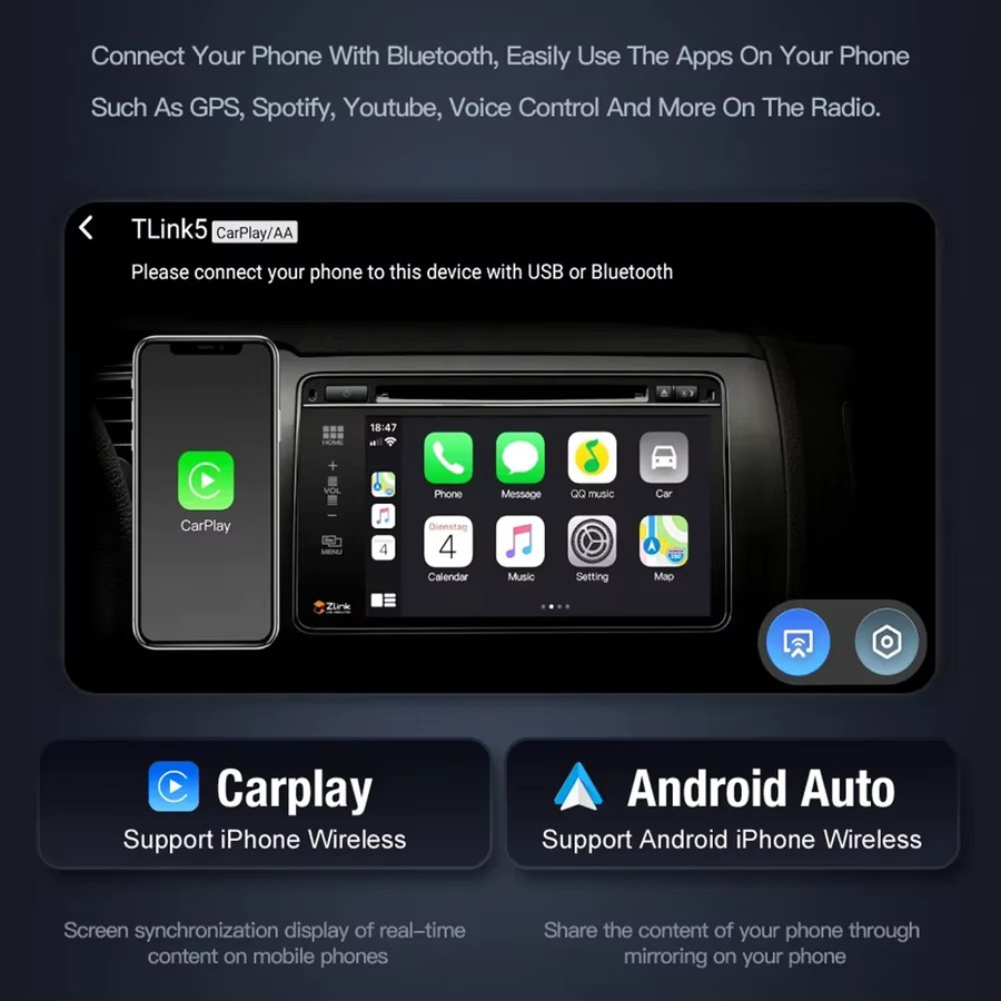 COOROAD Android 13 Auto Multimedia Player mit 12GB RAM und 256GB Speicher, CarPlay, GPS, 4G WiFi und DSP RDS Radio für BMW Mini Cooper R56 R57 R58 R60 (2007-2014), Schwarz - Bild 3