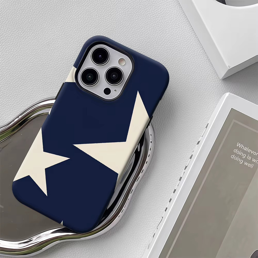 Potdemiel Navy Star Handyhülle für iPhone 17 16 15 14 13 Pro Max Plus, Robuste Einzel- und Doppelschichtige Magnetische Schutzhülle in Blau - Bild 4