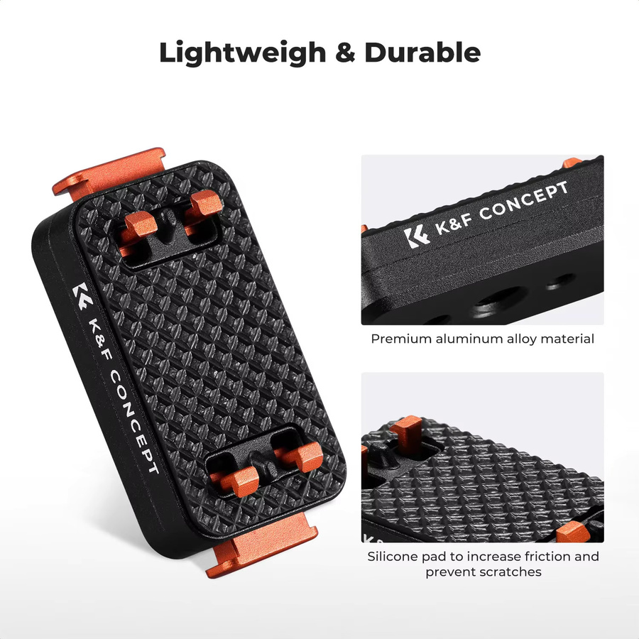 K&F CONCEPT Magnetische Schnellwechselhalterung in Schwarz für Insta360 X5, X4 und Ace Pro aus Aluminiumlegierung mit Sicherheitsverriegelung - Bild 5