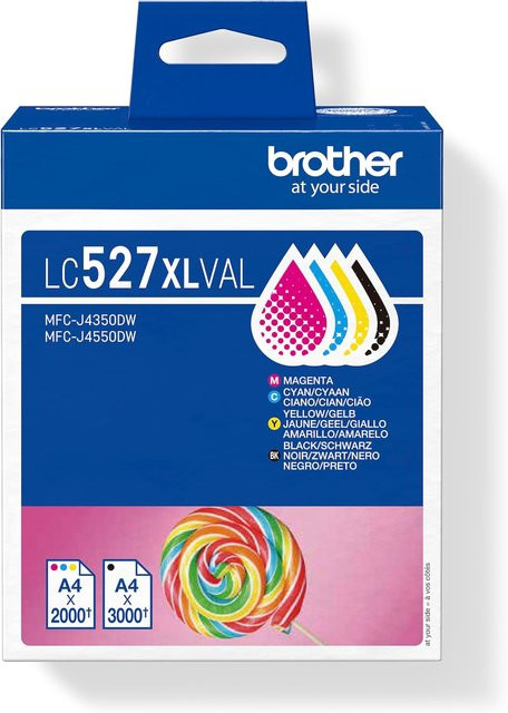 Brother Tintenpatronen LC527XLVAL XL Multipack mit Schwarz, Cyan, Magenta und Gelb für MFC-J4350DW und MFC-J4550DW - Bild 2