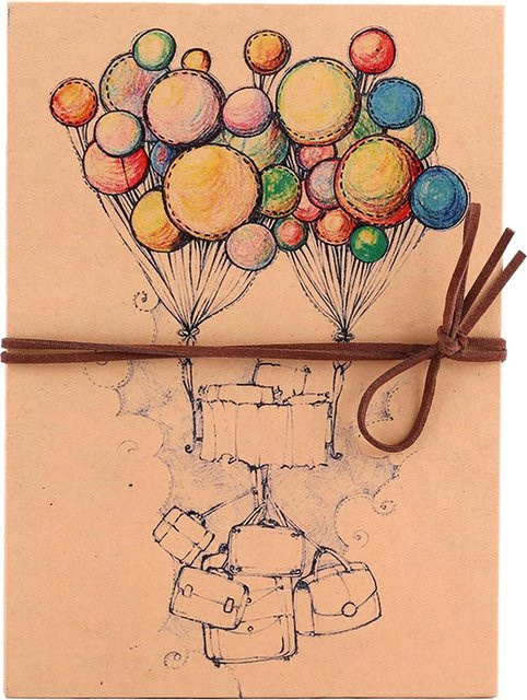 CosyHome DIY Scrapbook Album im Vintage-Stil als faltbare Ballonhülle in Braun und Multicolour aus Papier - Bild 1