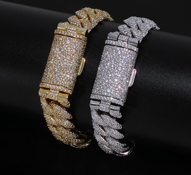 ESKEEM Armband, Cuban Link, Zirkonia, Gold, Herren - Bild 1