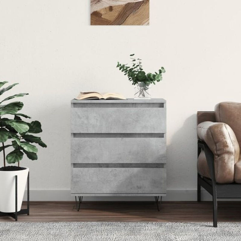 Vidaxl Sideboard in Grau im Industrial Design aus Holzwerkstoff und Metall, B/T/H: 60 x 35 x 70 cm - Bild 1