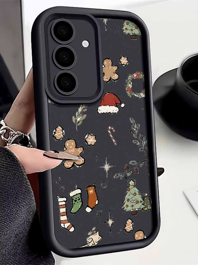 Weihnachtliche Handyhülle mit Cartoon-Design für Samsung Galaxy S25 S24 S23 S22 Ultra FE A55 A54 A15 A16 A17 A26 A36 A56 5G in Weiß - Bild 4