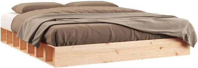 vidaXL Massivholzbett aus Kiefer in Braun, B/T/H: 140 x 200 x 21 cm - Bild 1