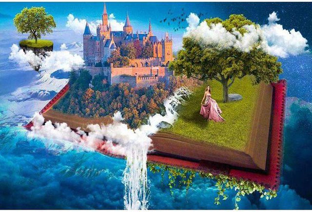 FIYO 5D DIY Diamant Stickerei Buch der Ozean Schloss Nadel in Blau und Multicolour, Breite: 20 cm, Höhe: 30 cm - Bild 1
