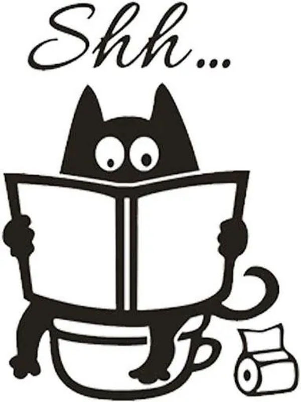 xianyi01 Wandsticker mit lustigem Katzenmotiv für das Badezimmer in Schwarz - Bild 1