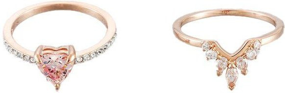 Swarovski Doppelring-Stapelset, Damen - Bild 1
