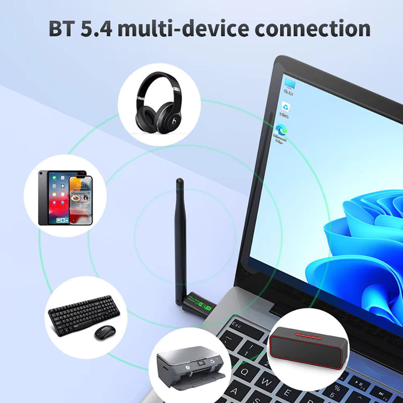 AX900 2in1 USB WiFi6 und Bluetooth 5.4 Adapter von kebidumei, Dual Band 2,4 GHz & 5 GHz Netzwerk Empfänger in Schwarz für PC Windows 10 11 - Bild 6
