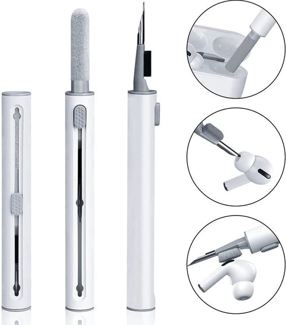 Reinigungskit für Bluetooth-Ohrhörer mit Reinigungsstift und Pinsel in Weiß für Airpods Pro, Xiaomi und Huawei - Bild 1