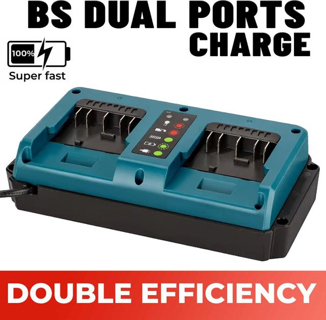 Bosch 18V Doppel-Schnellladegerät für Li-Ion Akkus BAT609 BAT609G BAT618 BAT618G in Blau - Bild 1
