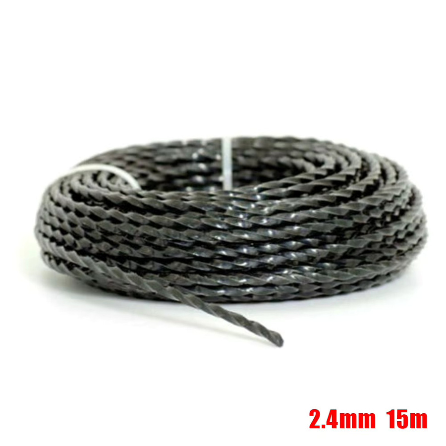 Vibratite Nylon-Trimmerfaden als Hochleistungs-Gartenrasen-Drahtbürste, 2,4 mm Schnur, 15 Meter, Schwarz - Bild 2