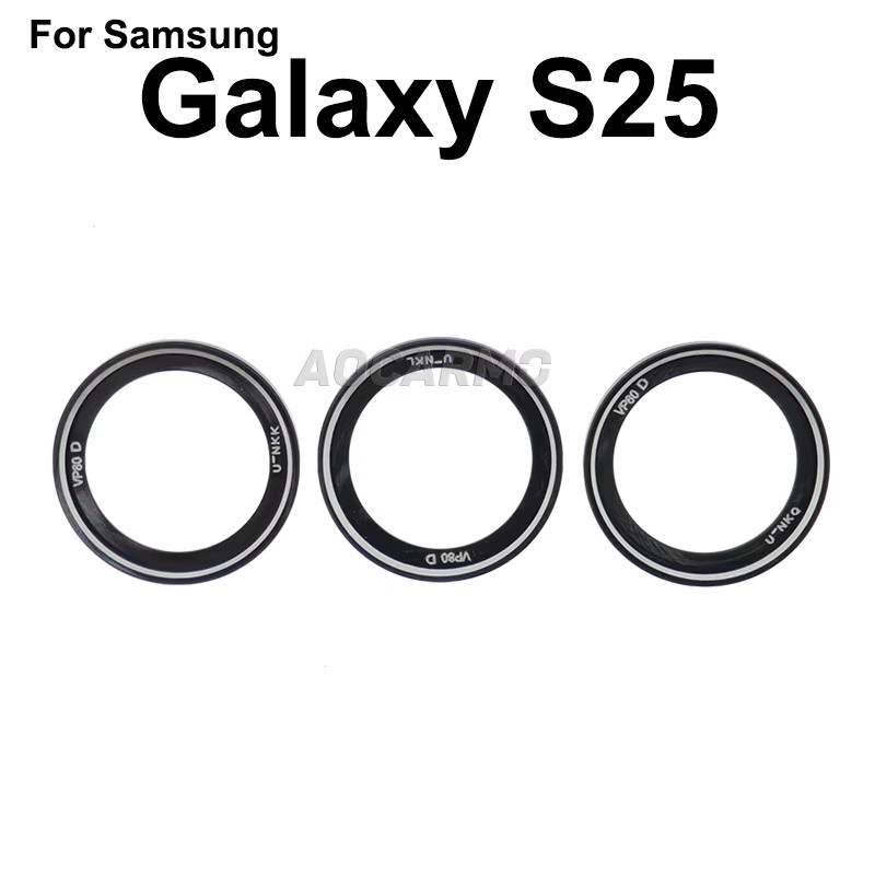 Aocarmo Rückkamera-Objektivglas Metallring-Rahmen mit Klebstoff für Samsung Galaxy S25 SM-S9310/S931U/S931B in Schwarz - Bild 3