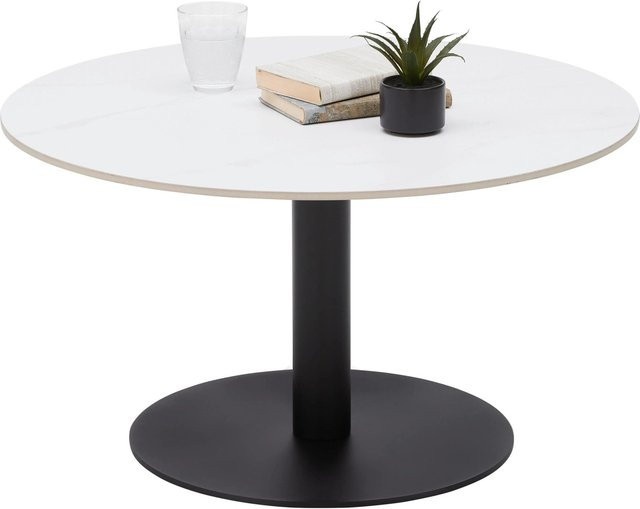 Mömax Couchtisch Bursa modern in Schwarz/Weiß aus Keramik und Metall, B/T/H: 80 x 80 x 45 cm - Bild 1