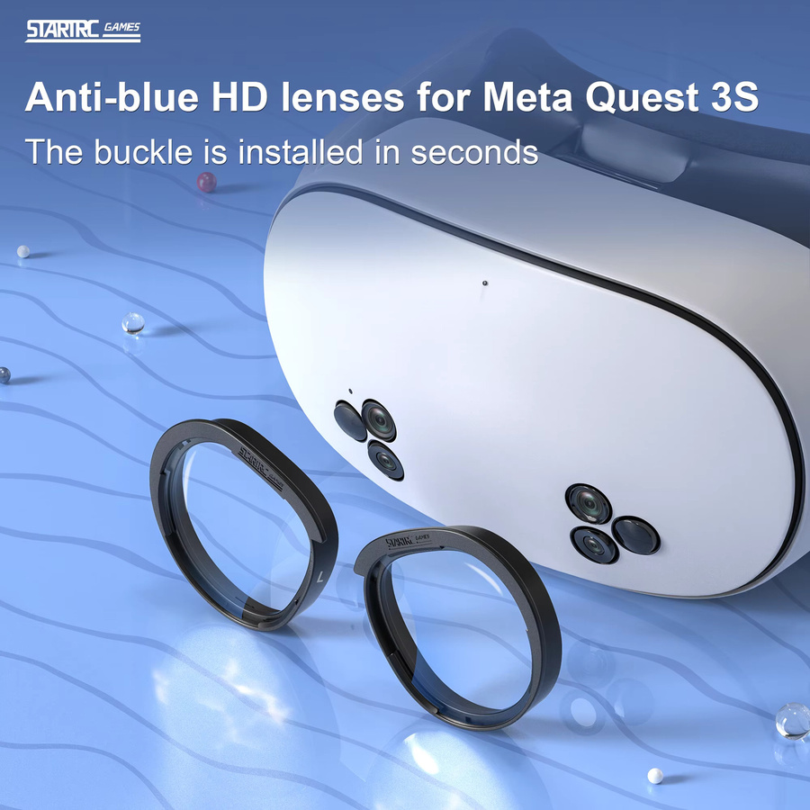 DEVASO Linsenschutzabdeckung mit Anti-Blaulicht-Funktion für Meta Quest 3S und Quest 2, transparent - Bild 2