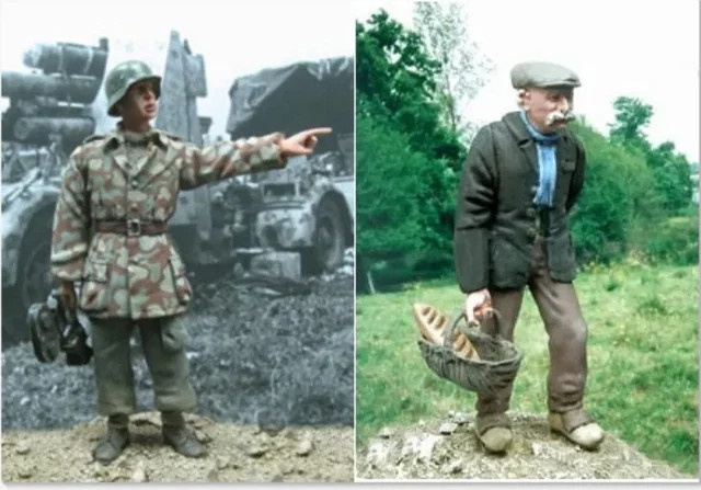 BAANFU Diorama-Journalist und Miniaturen des alten Mannes, Modellbausatz, Maßstab 1:35 - Bild 1