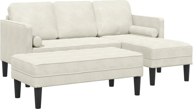 vidaXL Sofa Set 2-teilig in Beige mit Kissen, modernes L-Shape Polstersofa aus Stoff für dein Wohnzimmer - Bild 1