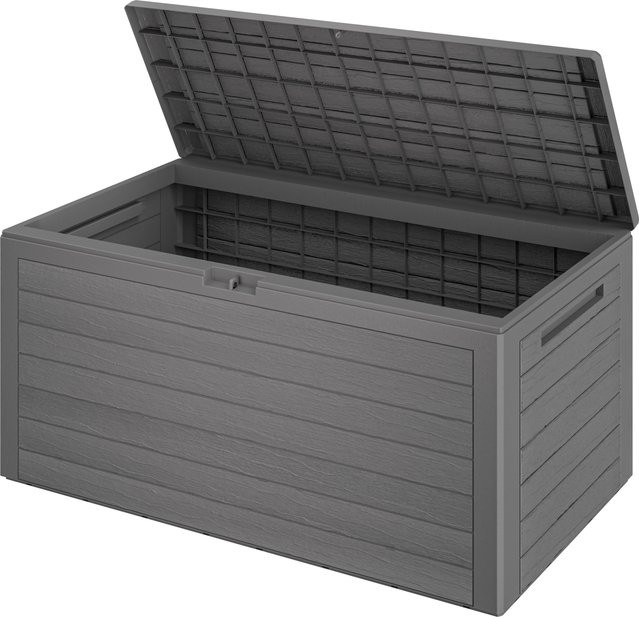CASARIA Gartenbox Woody 280L Grau Holzoptik wasserdicht aus Kunststoff B/T/H: 120 x 46 x 46 cm - Bild 1
