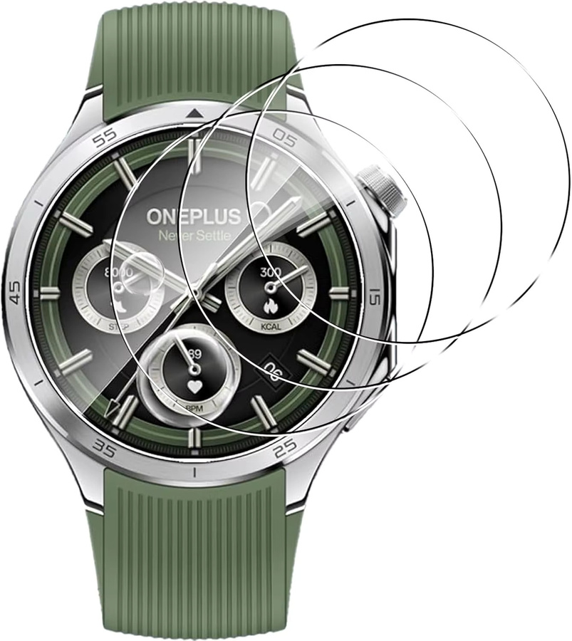 OnePlus Displayschutzfolie Glas, Schwarz, OnePlus Watch 3 - Bild 3