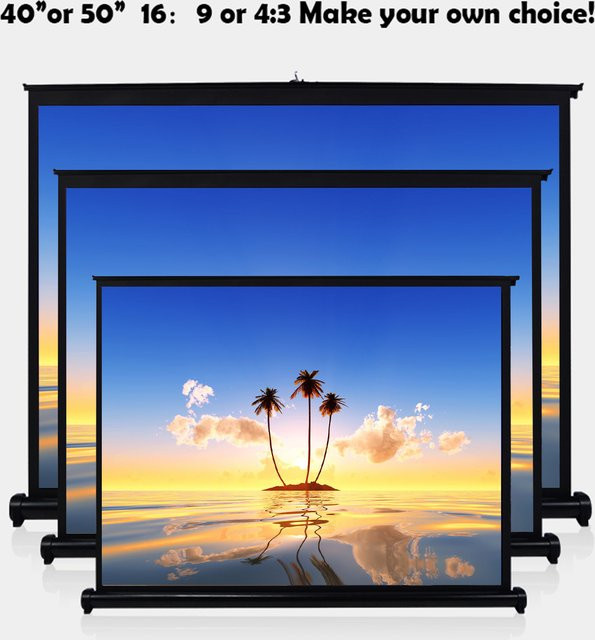 Dodocool Projektorleinwand 50 Zoll, tragbare HD-Projektionsleinwand für Heimkino und Büro, faltbar und zur Wandmontage geeignet, Format 4:3/16:9 - Bild 1