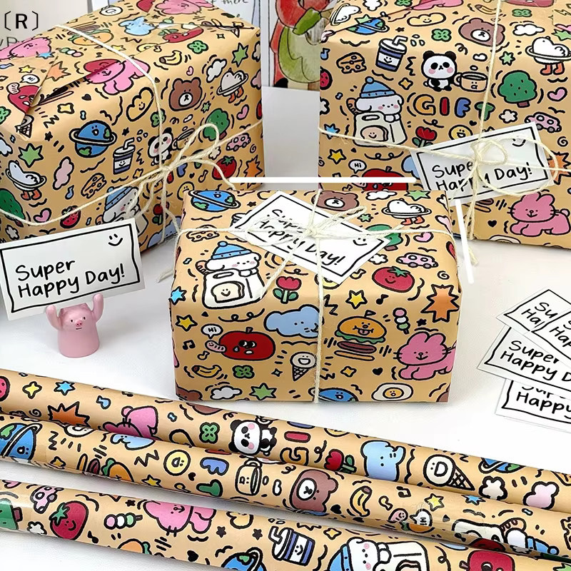 Perofr Omna 3-teiliges Set buntes Graffiti-Geschenkpapier in Mehrfarbig für Geburtstage, Weihnachten und Valentinstag - Bild 3