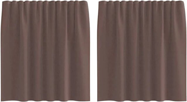 vidaXL Voile Vorhänge mit Stangentaschen, 2er-Set, Braun, Polyester, semi-transparent, Breite: 140 cm, Höhe: 140 cm - Bild 1