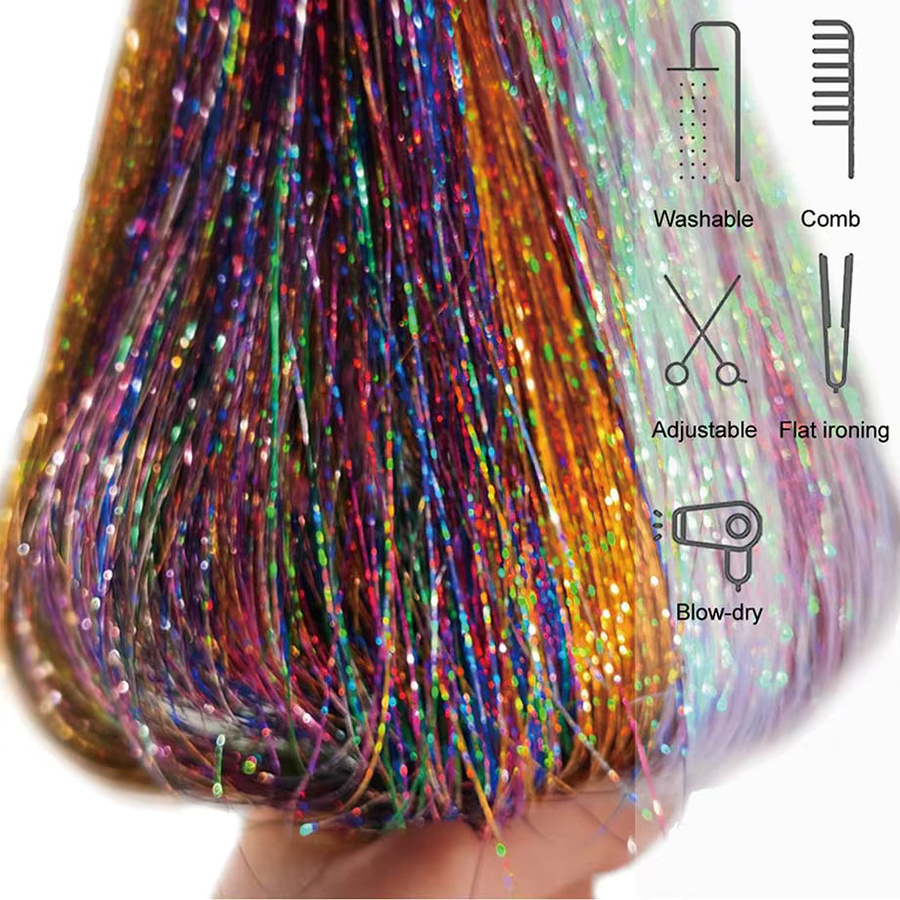 Soul Queen Haar-Glitzer-Set, Haarverlängerungswerkzeuge und Zubehör - Bild 2