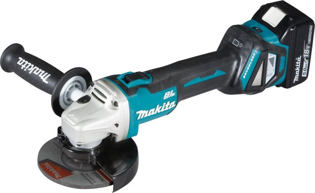 Makita Akku-Winkelschleifer DGA511RTJ 18V mit 125 mm Scheibendurchmesser, 2 Akkus und Ladegerät im MAKPAC Koffer - Bild 1