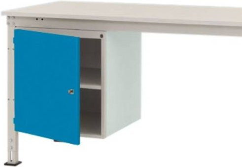 Manuflex ZB4964.5012 Universal Gehäuse-Unterbau Stationär in Blau mit einer Tür rechts angeschlagen, Nutzhöhe: 50 cm, für Tischtiefe: 80 cm - Bild 1