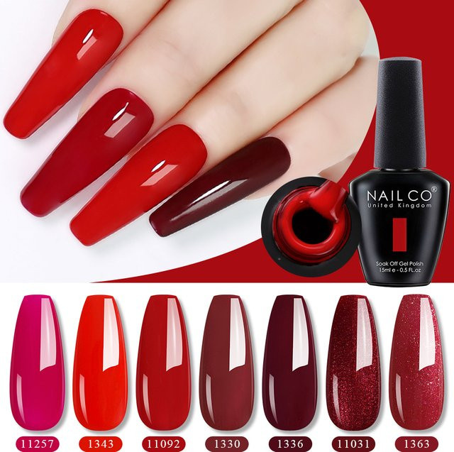 NAILCO Nagelgel, Rot, Glänzend, 15 ml - Bild 1