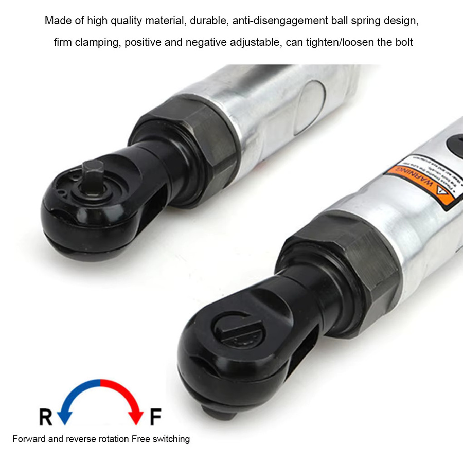 Strgomea Mini Pneumatischer Ratschenschlüssel Multifunktionales Luftwerkzeug für Fahrzeuge mit 1/4 Zoll und 3/8 Zoll Vierkantkopf - Bild 3