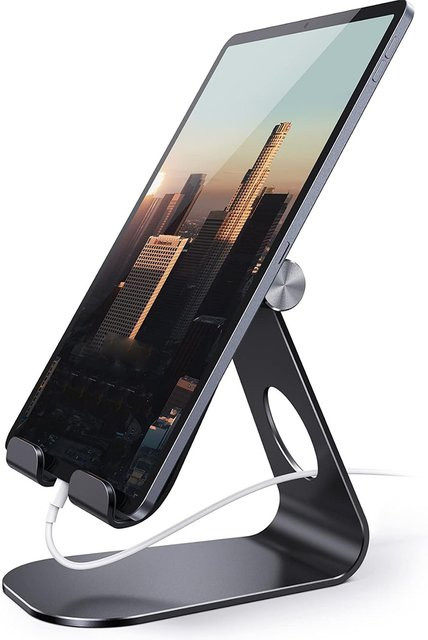 NYFundas Handyhalterung und Tabletständer in Silber für iPhone, Samsung, Xiaomi, Huawei und iPad Pro/Air/Mini sowie Kindle für den Schreibtisch - Bild 1